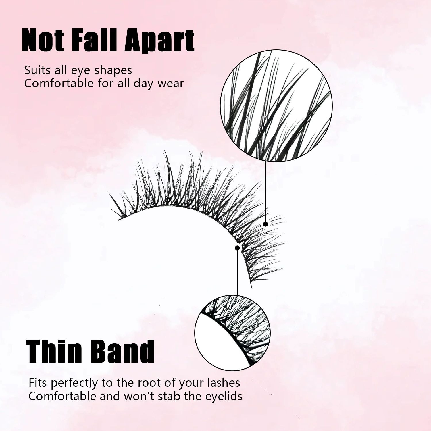 False Eyelashes Natural Look Eye Lashes Short Wispy False Eyelashes 10mm 3D Brown Fake Lashes Pack 10 Pairs Strip Volume