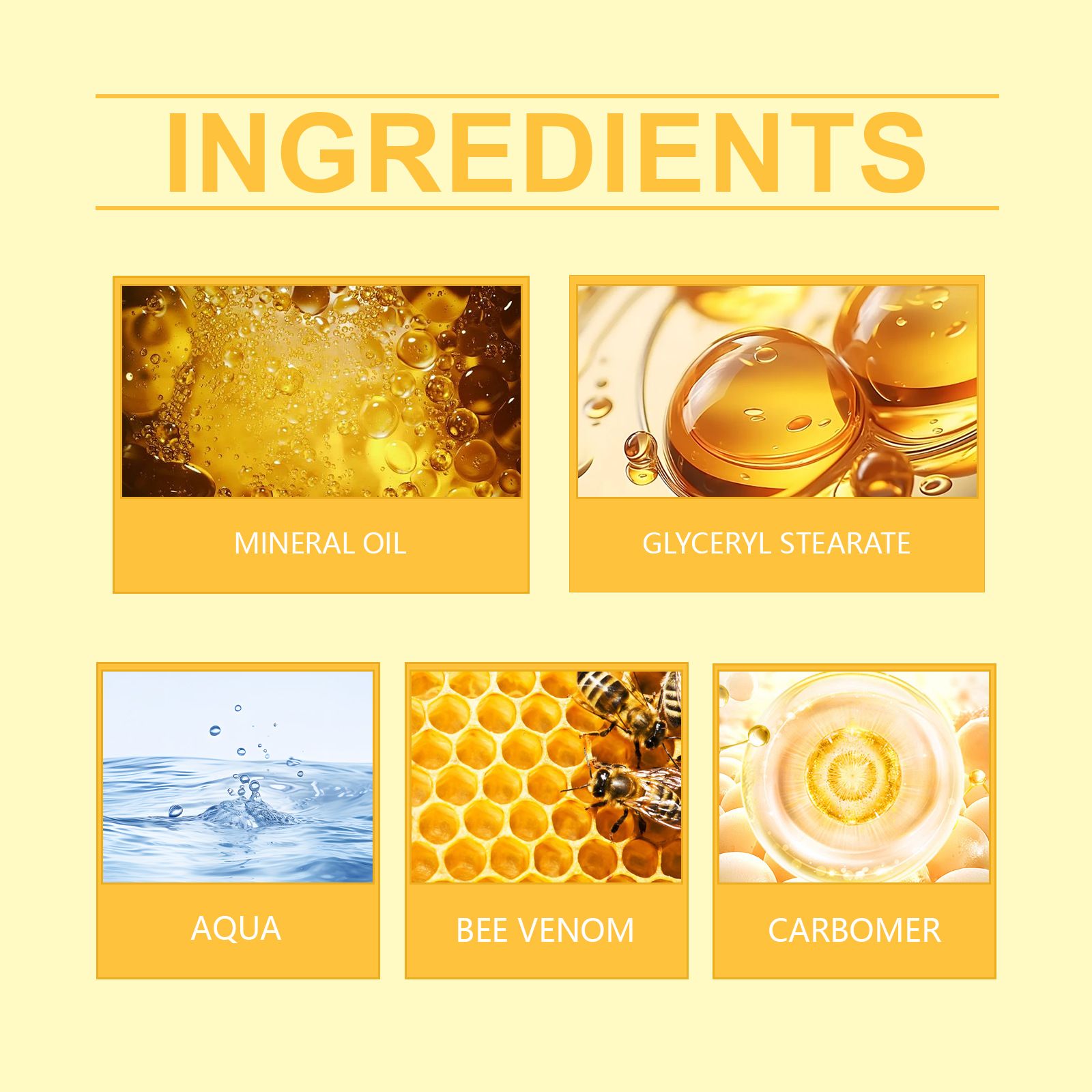 2PCS New Bee Venom Professional Joint Cream, for Neck, Waist, Back, Hands, Feet and Legs Advanced Bee Propolis Joint Cream, yellow