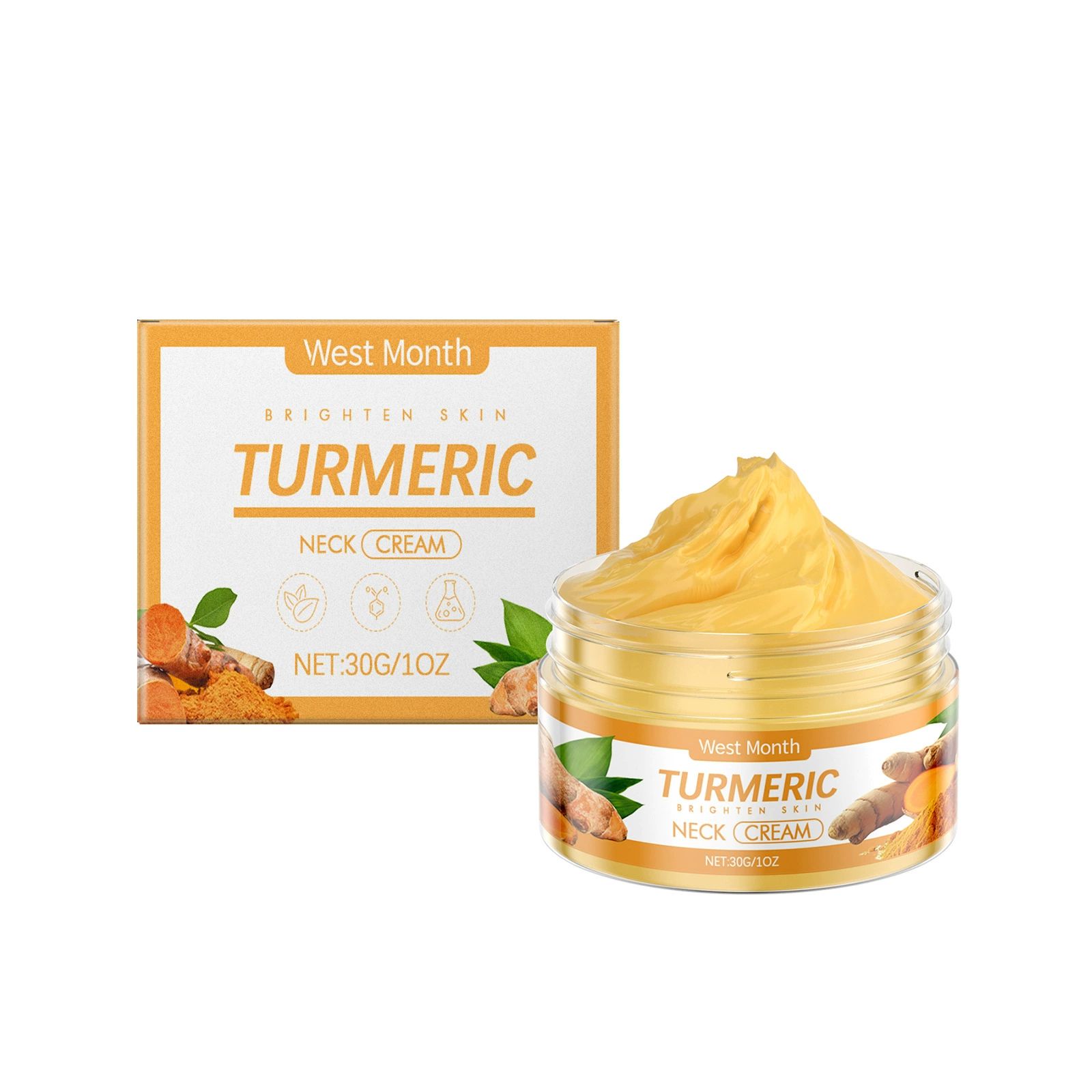 Turmeric Face Cream – All Natural Skin Brightening Lotion – Turmeric Whipped Body Butter for Dark Spots, Hyperpigmentation – Turmeric Skincare Cleanses, Fights Acne, Evens Tone, Scars, Sun Damage