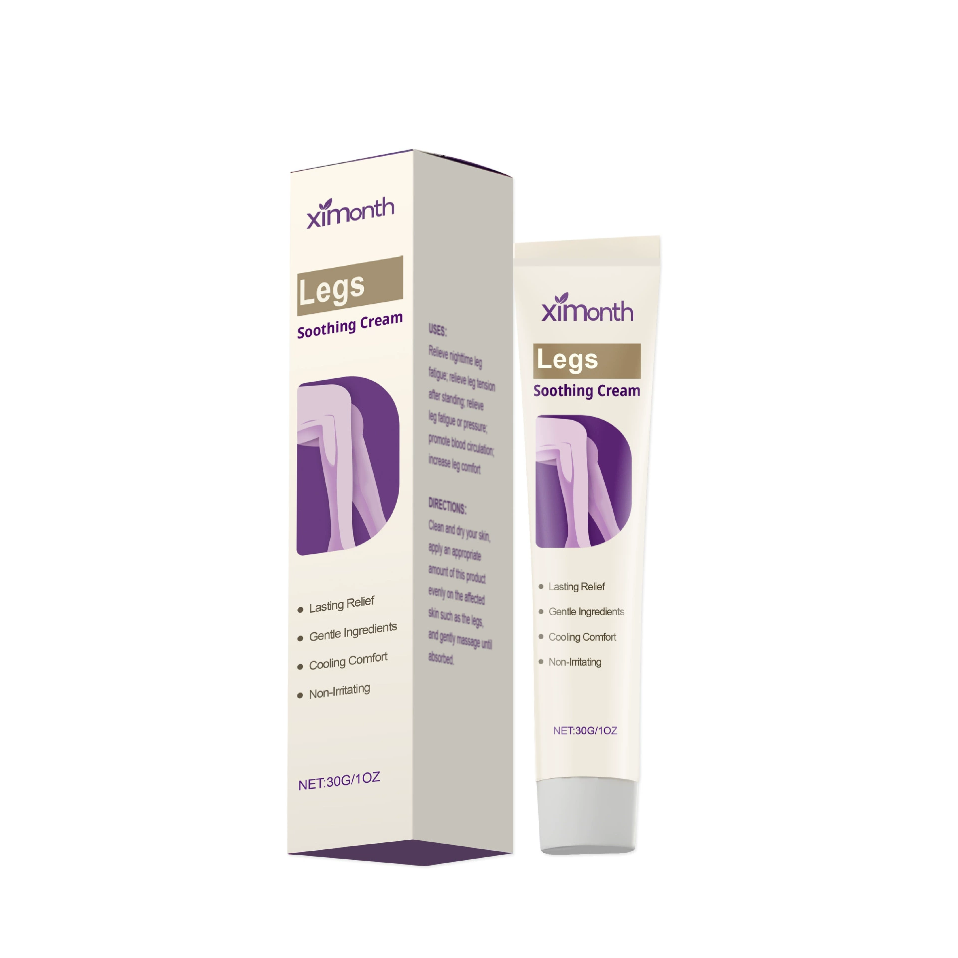 Soothing Leg Cream – Varicose & Spider Veins Relief, Cooling Gel for Leg Pressure & Discomfort, Natural Plant-Based Formula, 1 OZ, 1 Pack