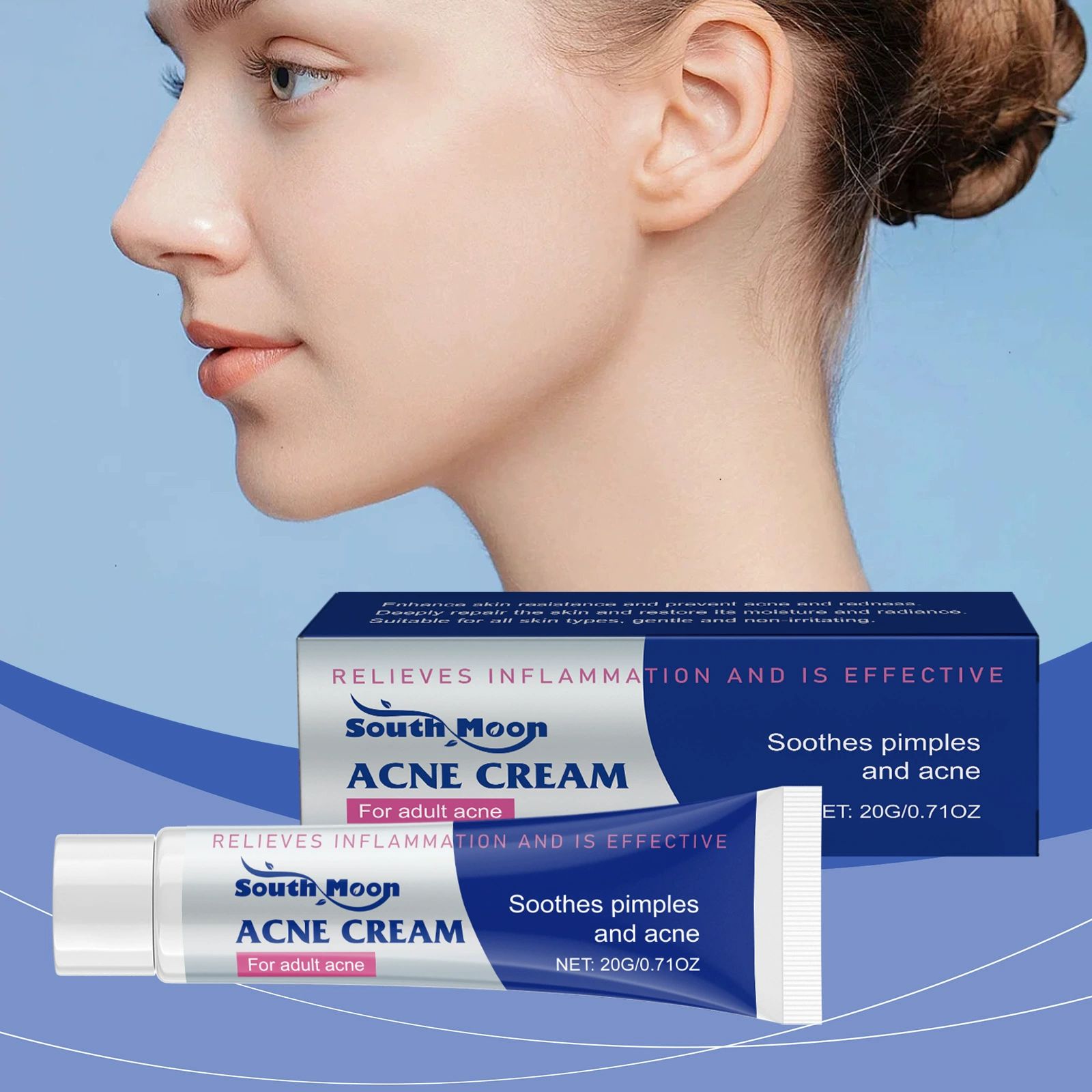 Herbal Acne Face Cream Pimple Scar Remover Cream Oil Control Shrink Pore Pockmark Smooth Acne Marks Facial Cream Skin Care Product - BIOAQUA-