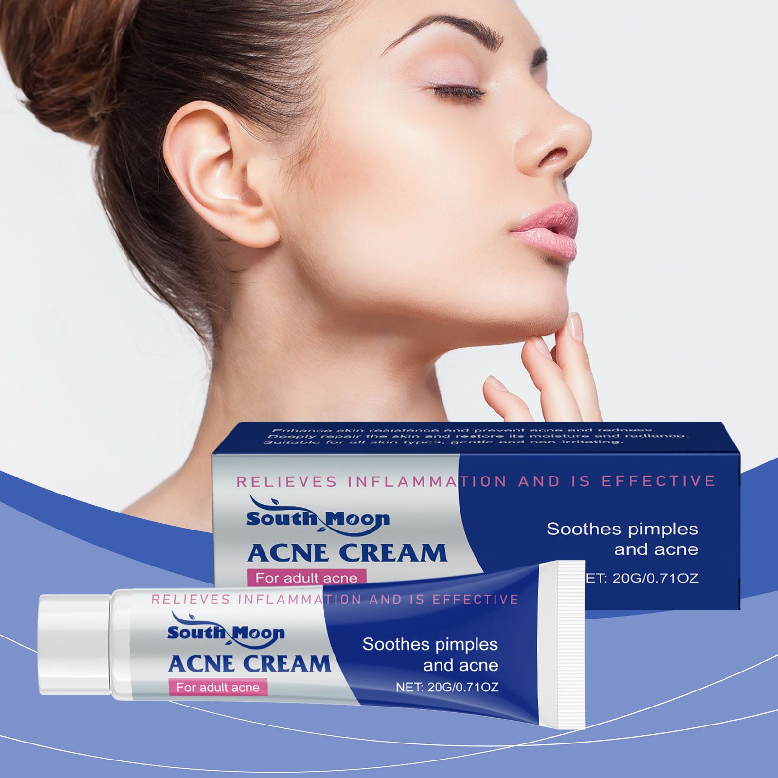 Herbal Acne Face Cream Pimple Scar Remover Cream Oil Control Shrink Pore Pockmark Smooth Acne Marks Facial Cream Skin Care Product - BIOAQUA-