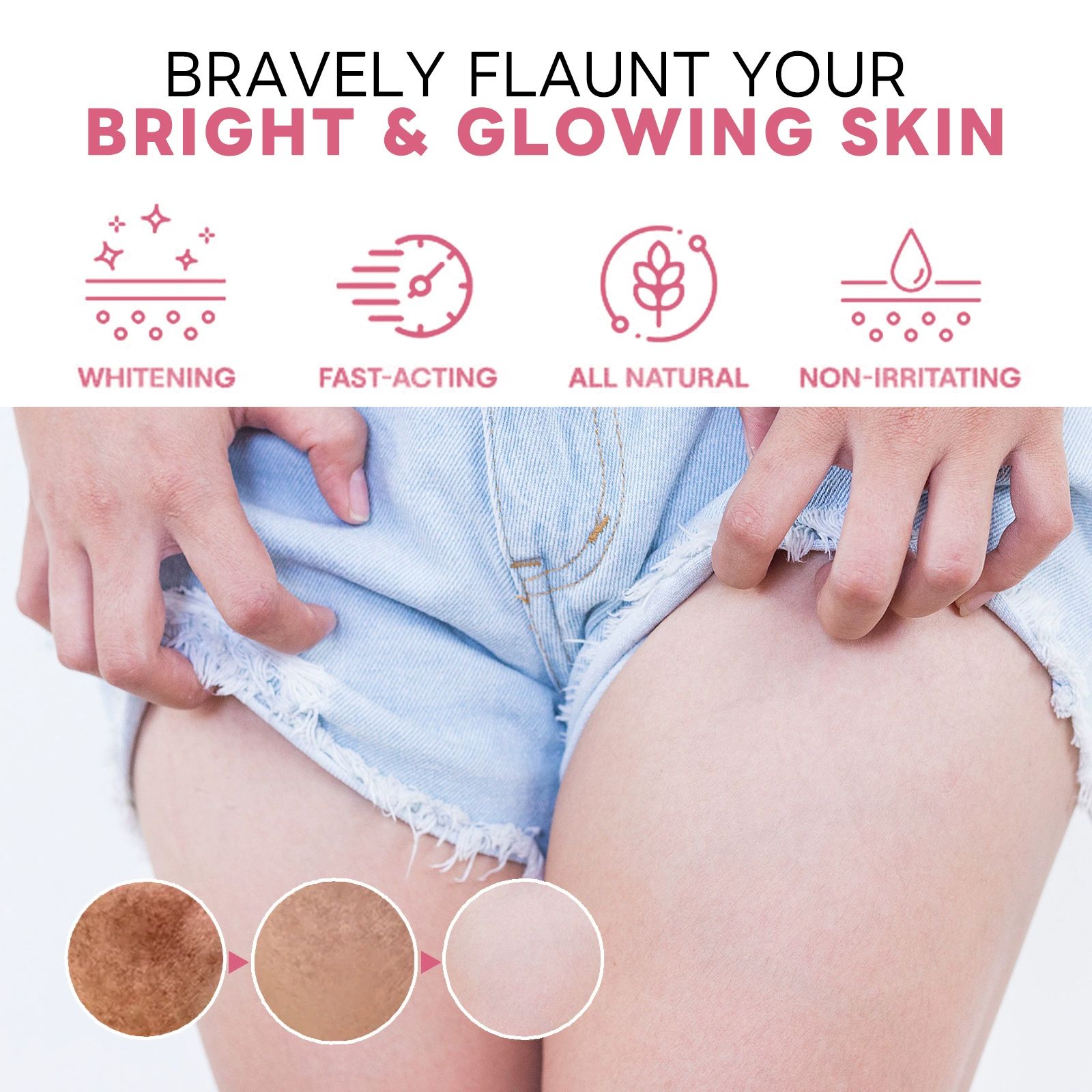 Skin Lightening Cream for Body, Underarm, Intimate Area, Bikini Area, Inner Thighs, Knees, Elbows, Bleach Skin Bleaching Face Whitening Cream