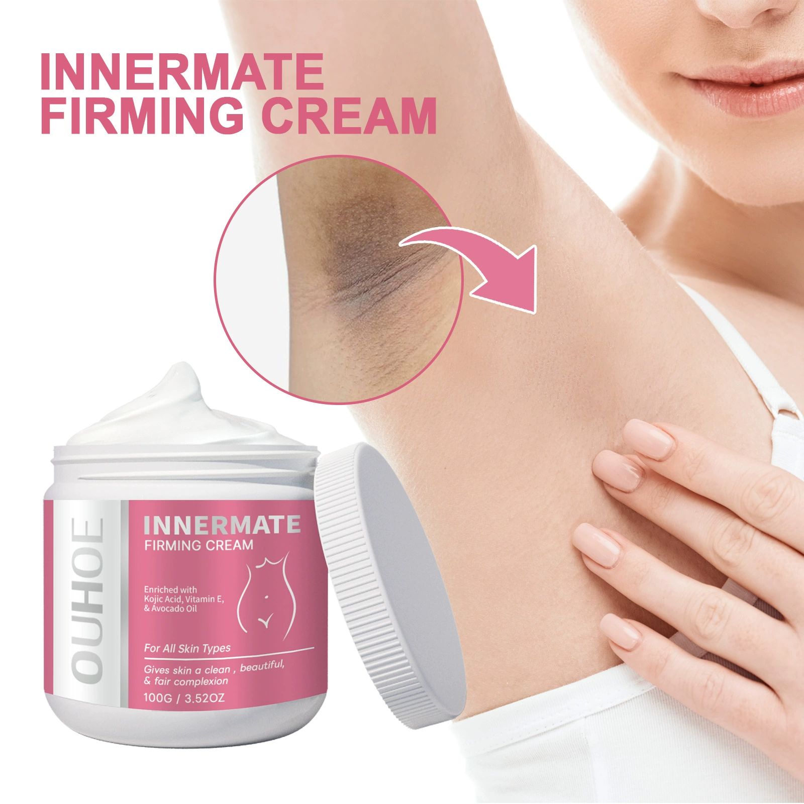 Skin Lightening Cream for Body, Underarm, Intimate Area, Bikini Area, Inner Thighs, Knees, Elbows, Bleach Skin Bleaching Face Whitening Cream