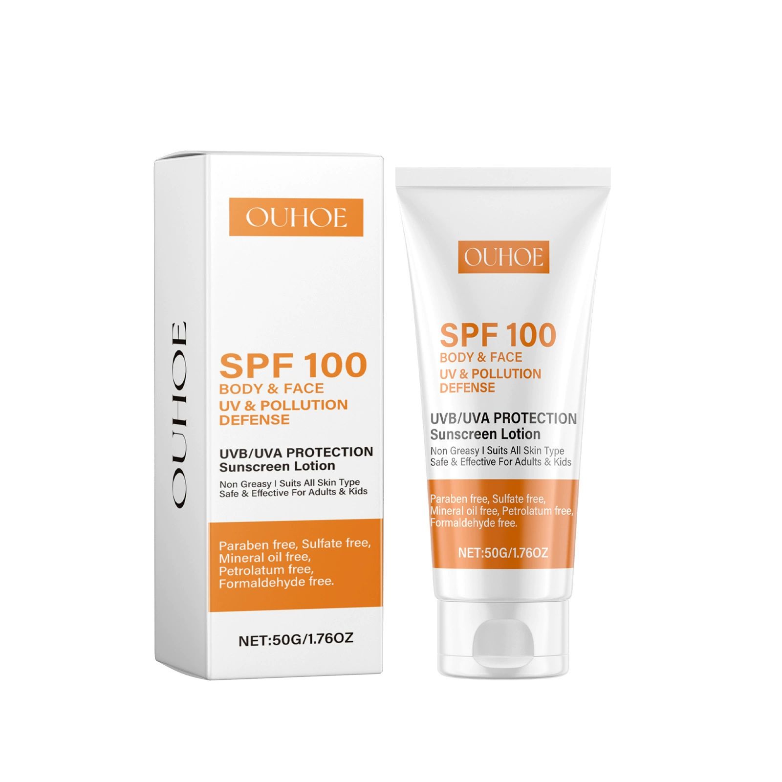 Spf 100 Face Sunscreen Moisturizer - Travel Size Sunblock - Oil Free Facial Sun Screen - Sun Screen Protector for Face & Body - Non-Greasy,No White Cast Waterproof Sunscreen Lotion -Dry Oily Skincare