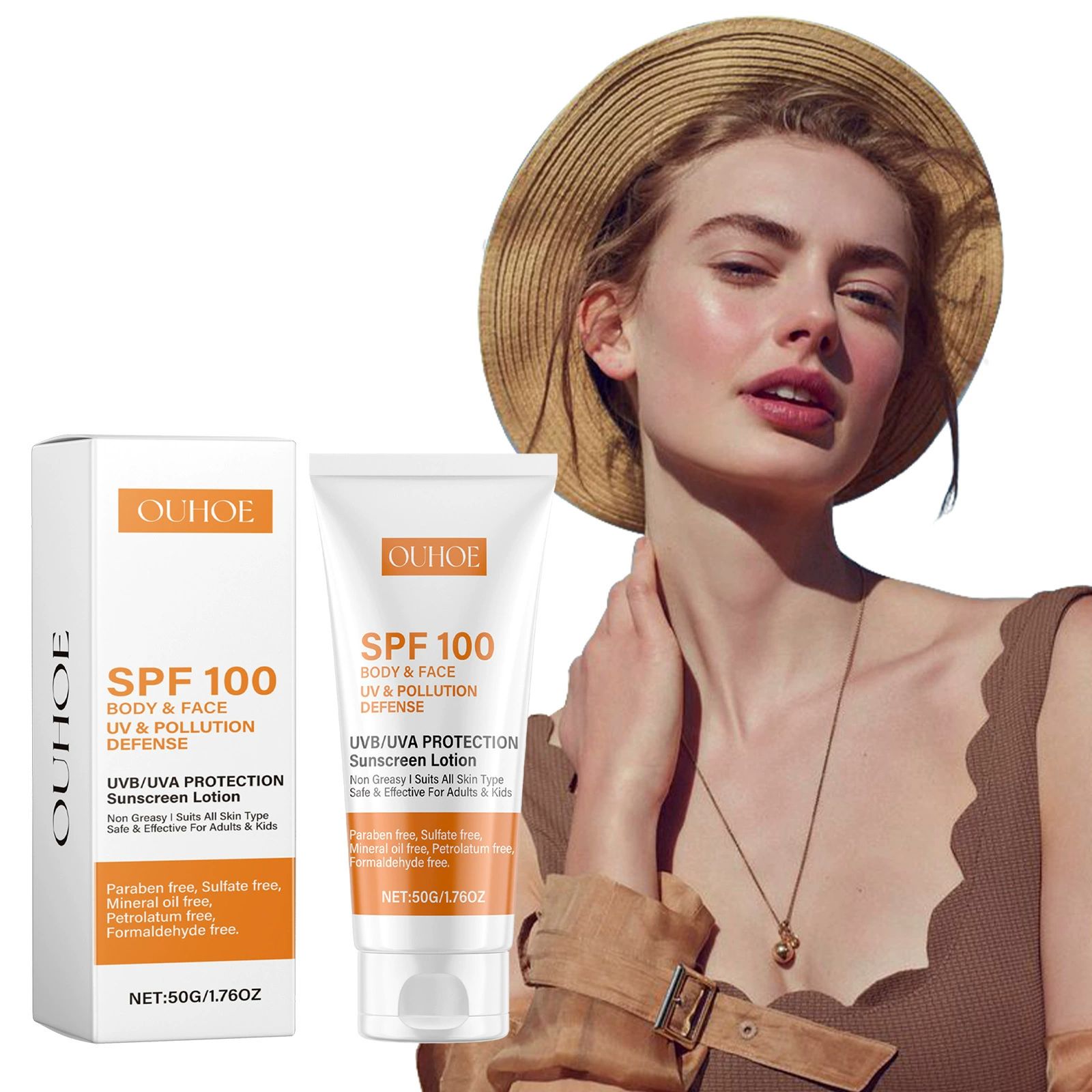 Spf 100 Face Sunscreen Moisturizer - Travel Size Sunblock - Oil Free Facial Sun Screen - Sun Screen Protector for Face & Body - Non-Greasy,No White Cast Waterproof Sunscreen Lotion -Dry Oily Skincare