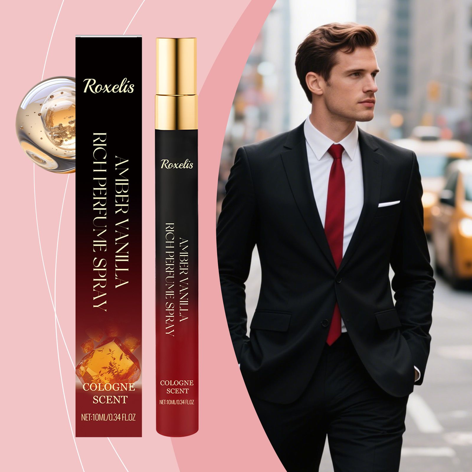 Pheromones Perfumes for Women and Men - Velvet Opium Long Lasting Eau De Parfum Cologne, Amber Vanilla Perfume 10ml Enhanced Scents Travel Size Perfume Spray