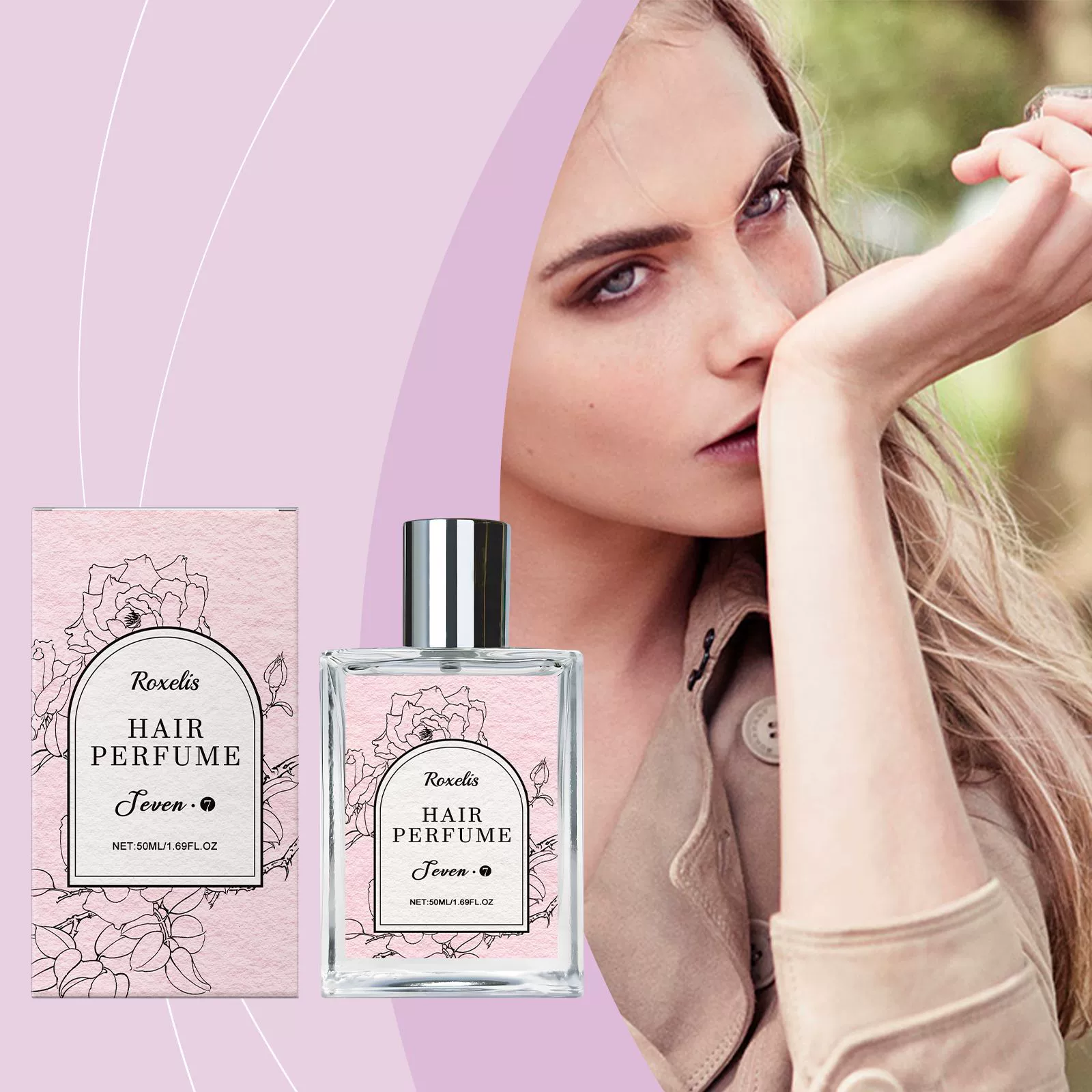 Hair Perfume Mist – 50ml Floral Rose Fragrance，Pheromone Perfume Collection, Pheromone Perfume, Perfume for Women, Roller Ball, Enhanced Essence Phero Perfume Flavor