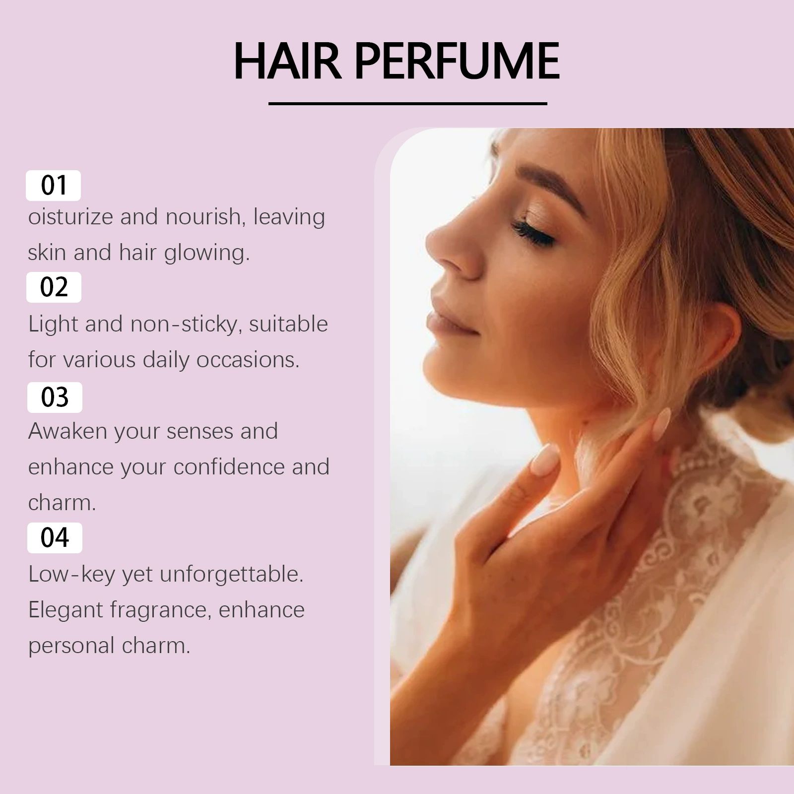 Hair Perfume Mist – 50ml Floral Rose Fragrance，Pheromone Perfume Collection, Pheromone Perfume, Perfume for Women, Roller Ball, Enhanced Essence Phero Perfume Flavor