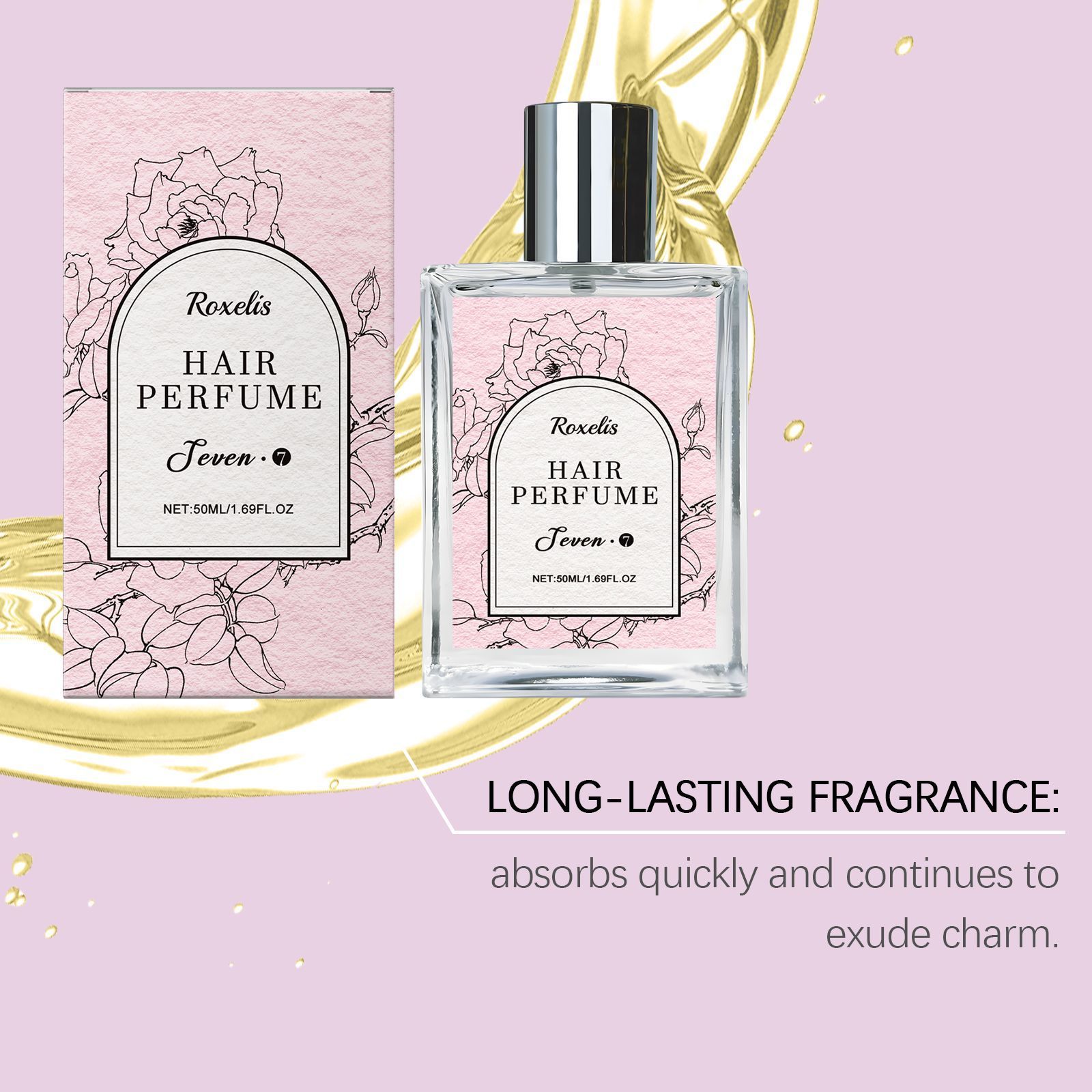 Hair Perfume Mist – 50ml Floral Rose Fragrance，Pheromone Perfume Collection, Pheromone Perfume, Perfume for Women, Roller Ball, Enhanced Essence Phero Perfume Flavor