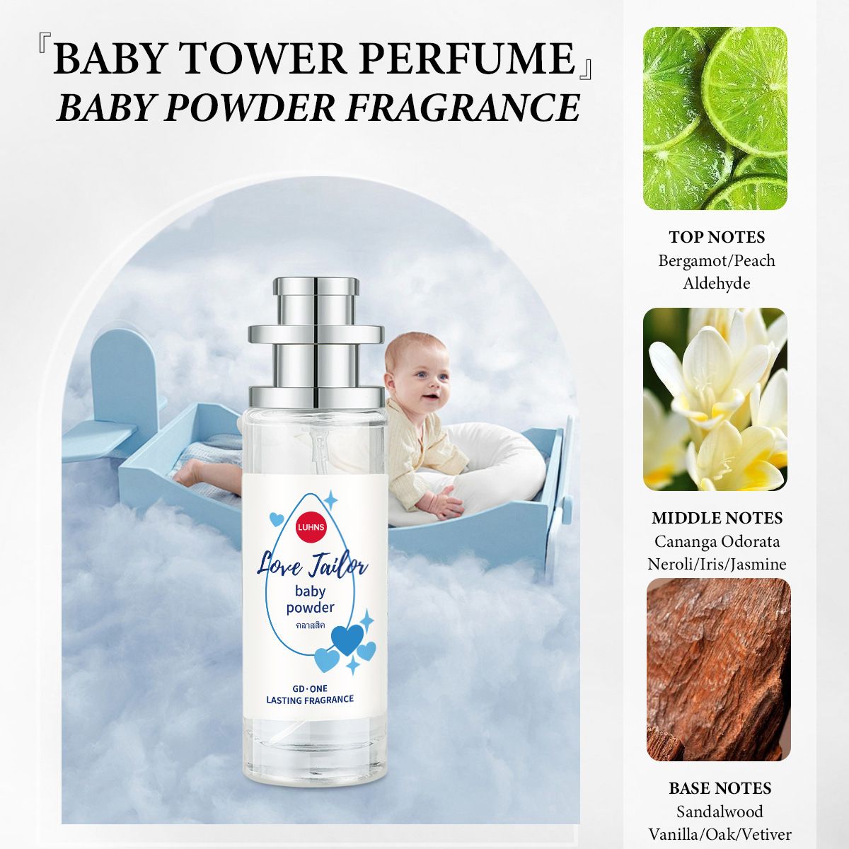 Baby Powder Perfume, Baby Soft Perfume - Gentle Floral Fragrance Spray - Long-Lasting Freshness, Hypoallergenic 1.23fl oz Pheromone