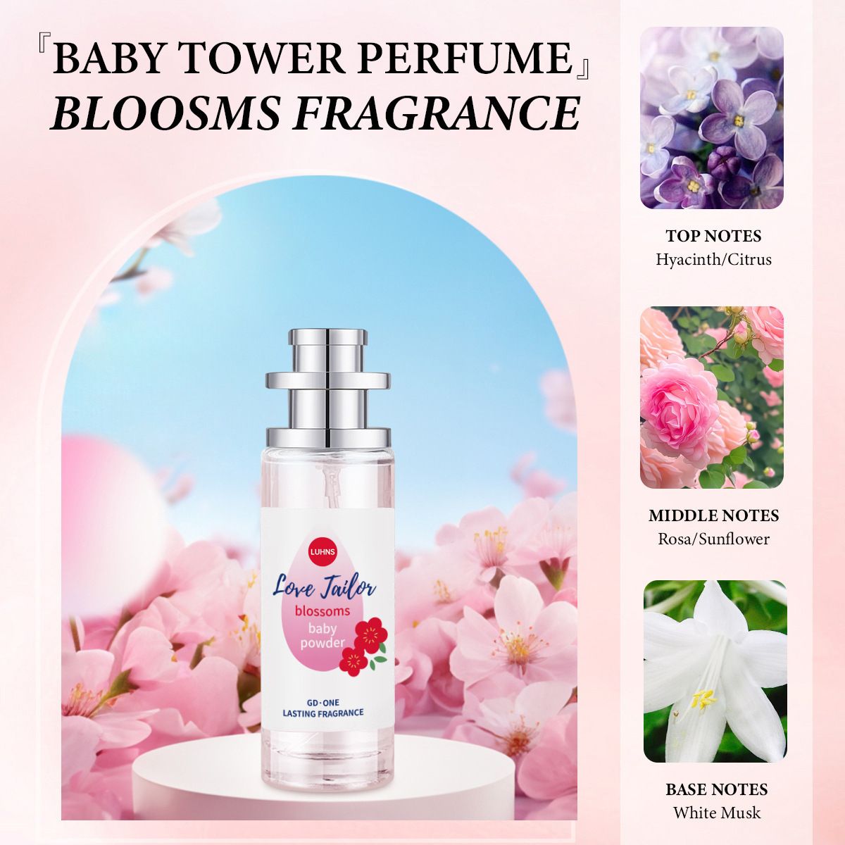 Baby Powder Perfume, Baby Soft Perfume - Gentle Floral Fragrance Spray - Long-Lasting Freshness, Hypoallergenic 1.23fl oz Pheromone