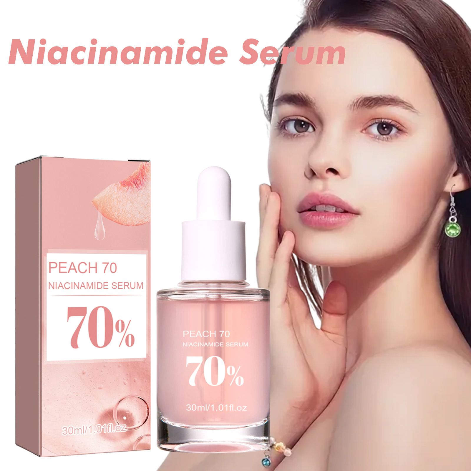 Peach 70 Percent Niacinamide Serum, Dark Spot Correcting Serum for Face Hydrating, Facial Serum for Oily Skin, Daily Clean