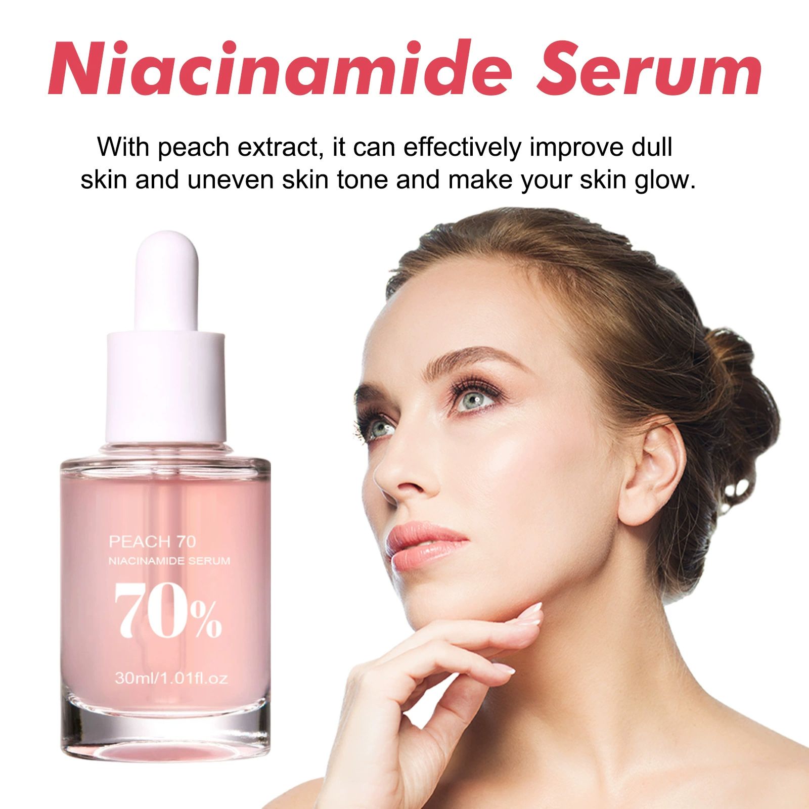 Peach 70 Percent Niacinamide Serum, Dark Spot Correcting Serum for Face Hydrating, Facial Serum for Oily Skin, Daily Clean