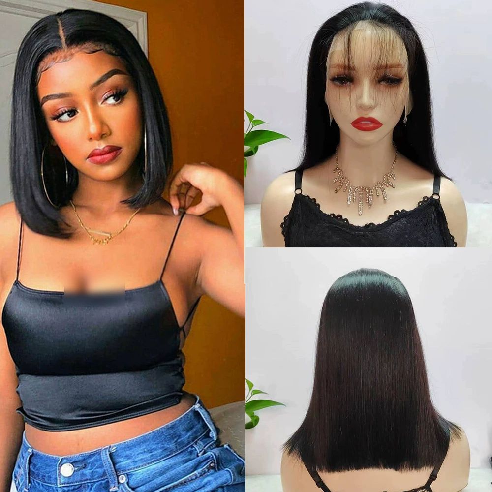 Real HD Full Frontal Lace Wig Women Pre Made, 250% Density Straight Extremely-thin HD Full Frontal Lace Wig Clean Self Growing Hairline Invisible Knots