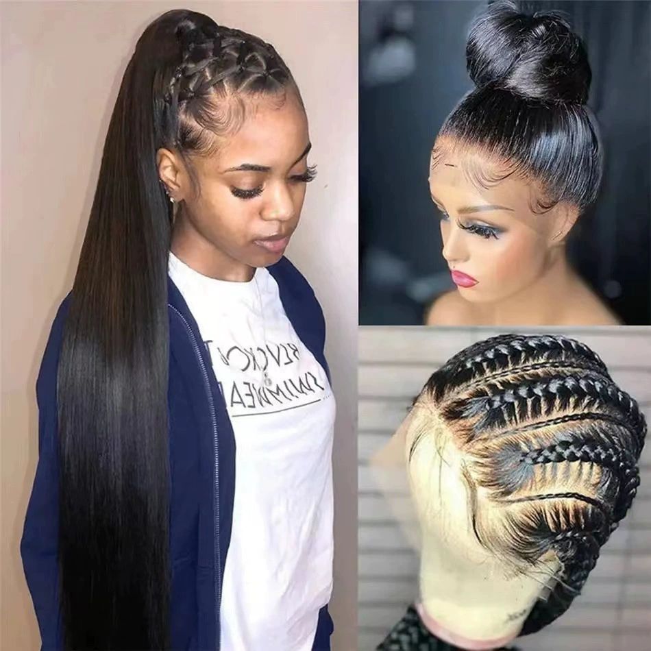 Full 13x6 Lace Frontal Wigs 200% Density Straight 13x6 HD Transparent Lace Frontal Wig Women Pre Made 15A  Wigs for Women 28 Inch