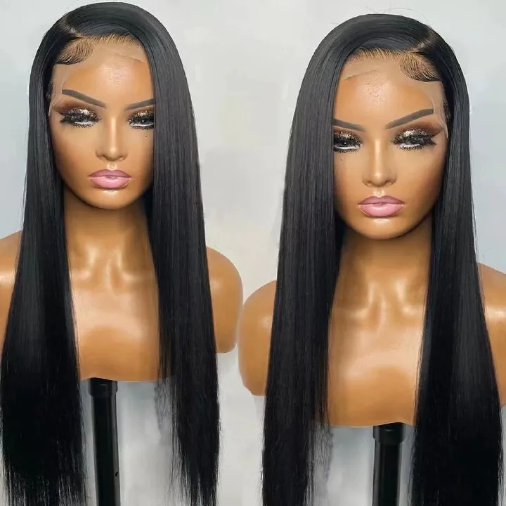 Full 13x6 Lace Frontal Wigs 200% Density Straight 13x6 HD Transparent Lace Frontal Wig Women Pre Made 15A  Wigs for Women 28 Inch