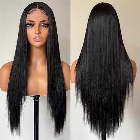 Full 13x6 Lace Frontal Wigs 200% Density Straight 13x6 HD Transparent Lace Frontal Wig Women Pre Made 15A  Wigs for Women 28 Inch