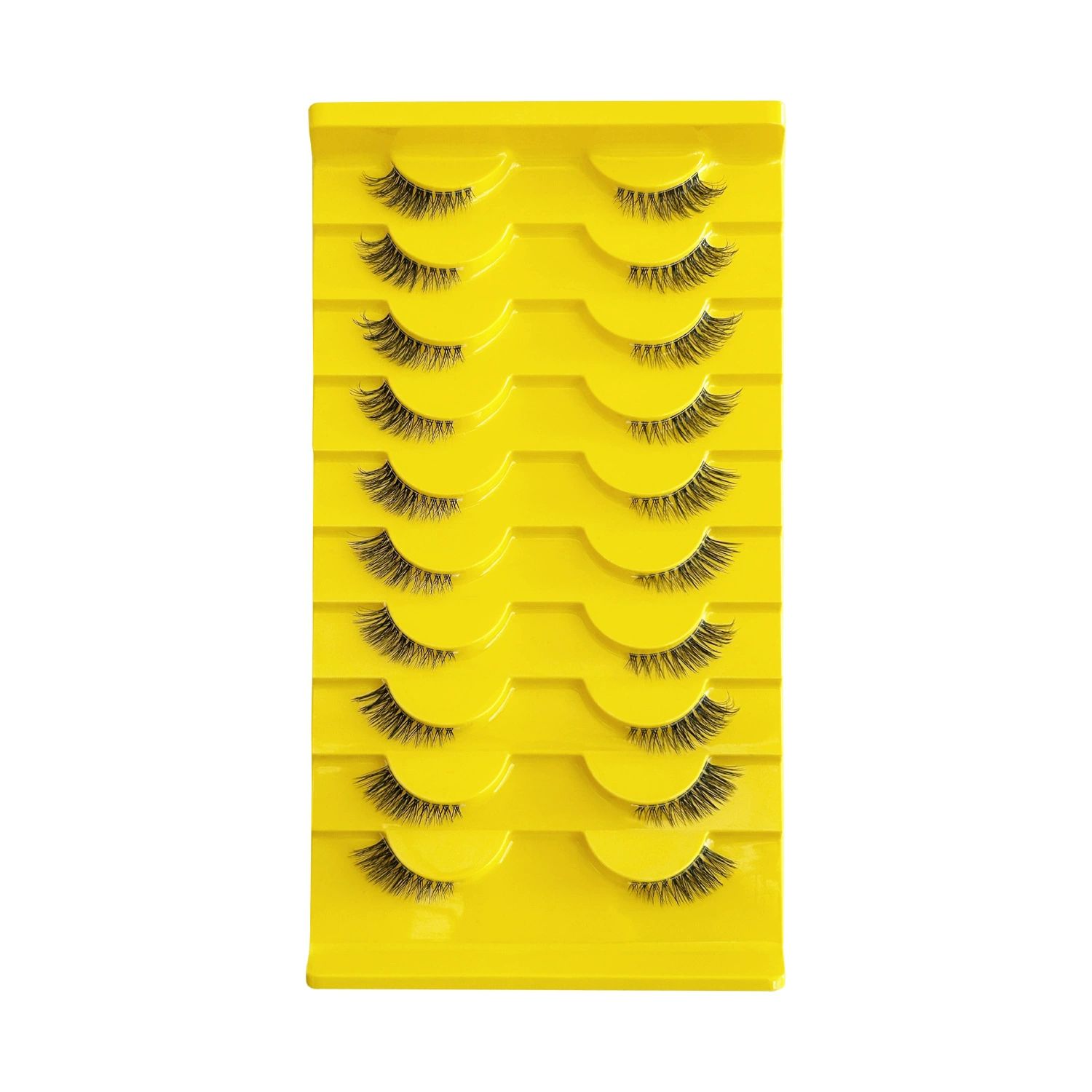 Half Lashes Natural Look Wispy Cat Eye Lashes 13 mm Clear Band Accent Short False Eyelashes that Look Like Extensions 10 Pairs