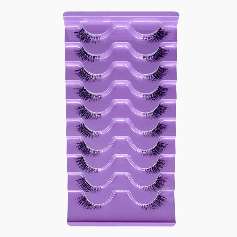 Half Lashes Natural Look Wispy False Eyelashes 15MM 3D Fluffy Faux Mink Lashes Wispy Cat Eye Lashes Look Like Extensions Curly Soft Fake Lashes 10 Pairs