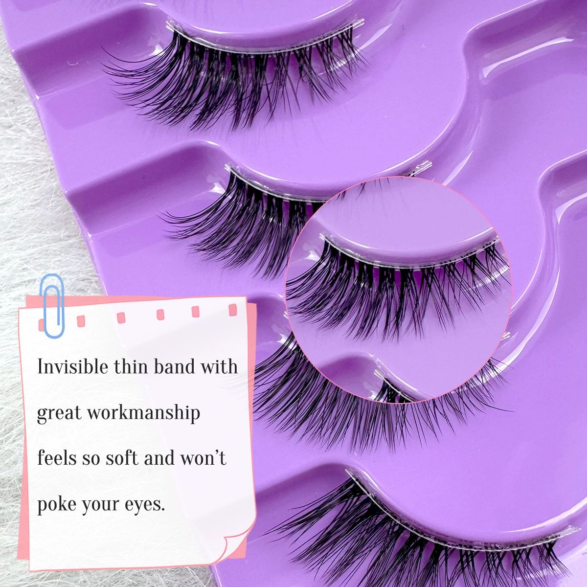 Half Lashes Natural Look Wispy False Eyelashes 15MM 3D Fluffy Faux Mink Lashes Wispy Cat Eye Lashes Look Like Extensions Curly Soft Fake Lashes 10 Pairs