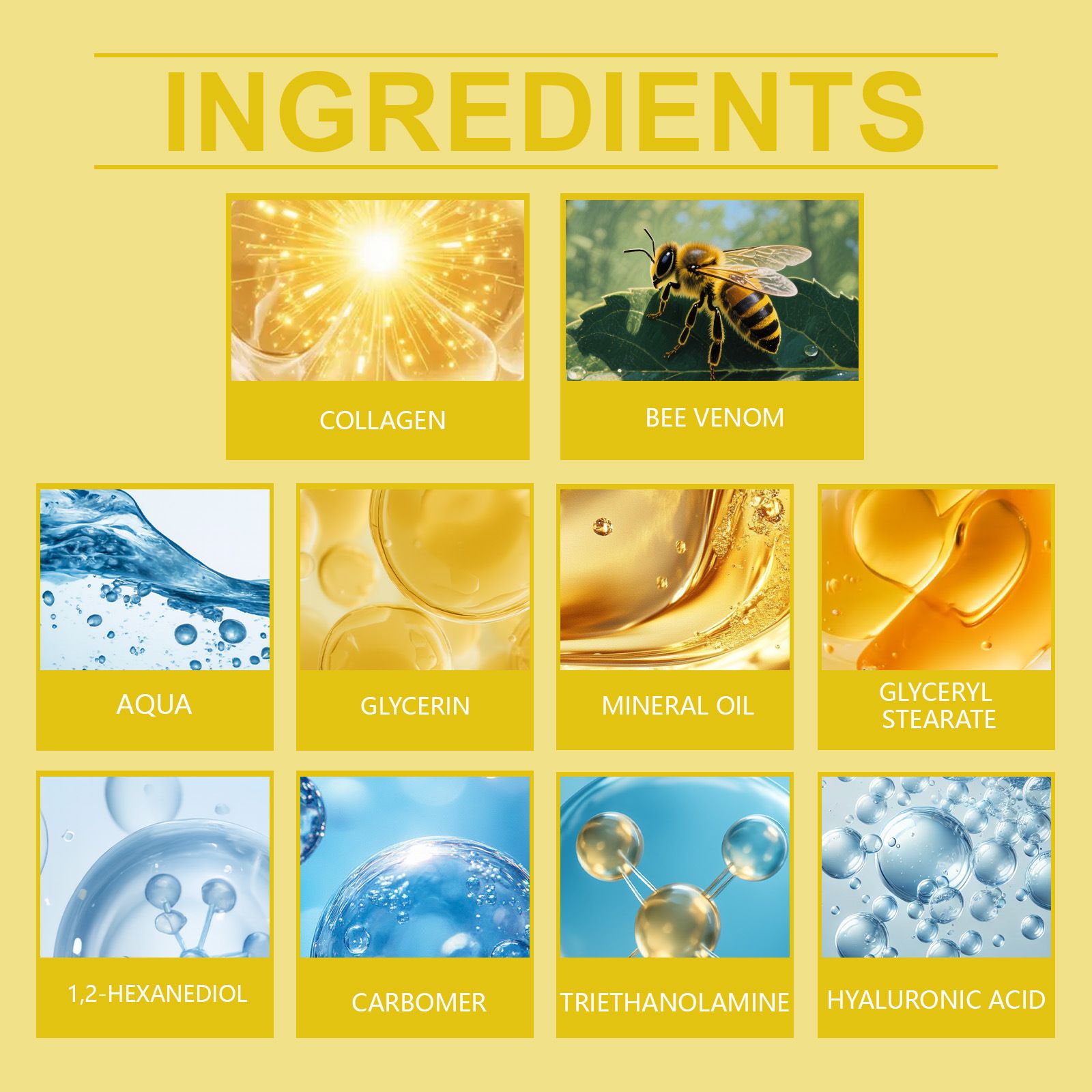 Bee Venom Skin Treatment Cream, Bee Venom Cream, New Professional Bee Venom Repair cream, Bee Venom Moisturizing Cre-am for All Skin Types