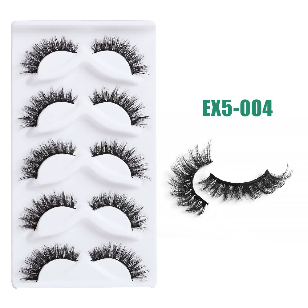 False Eyelashes Mink Lashes Fluffy Dramatic 20mm Long Faux Mink Eyelashes D Curl Wispy Fake Lashes Pack Look Like Extension