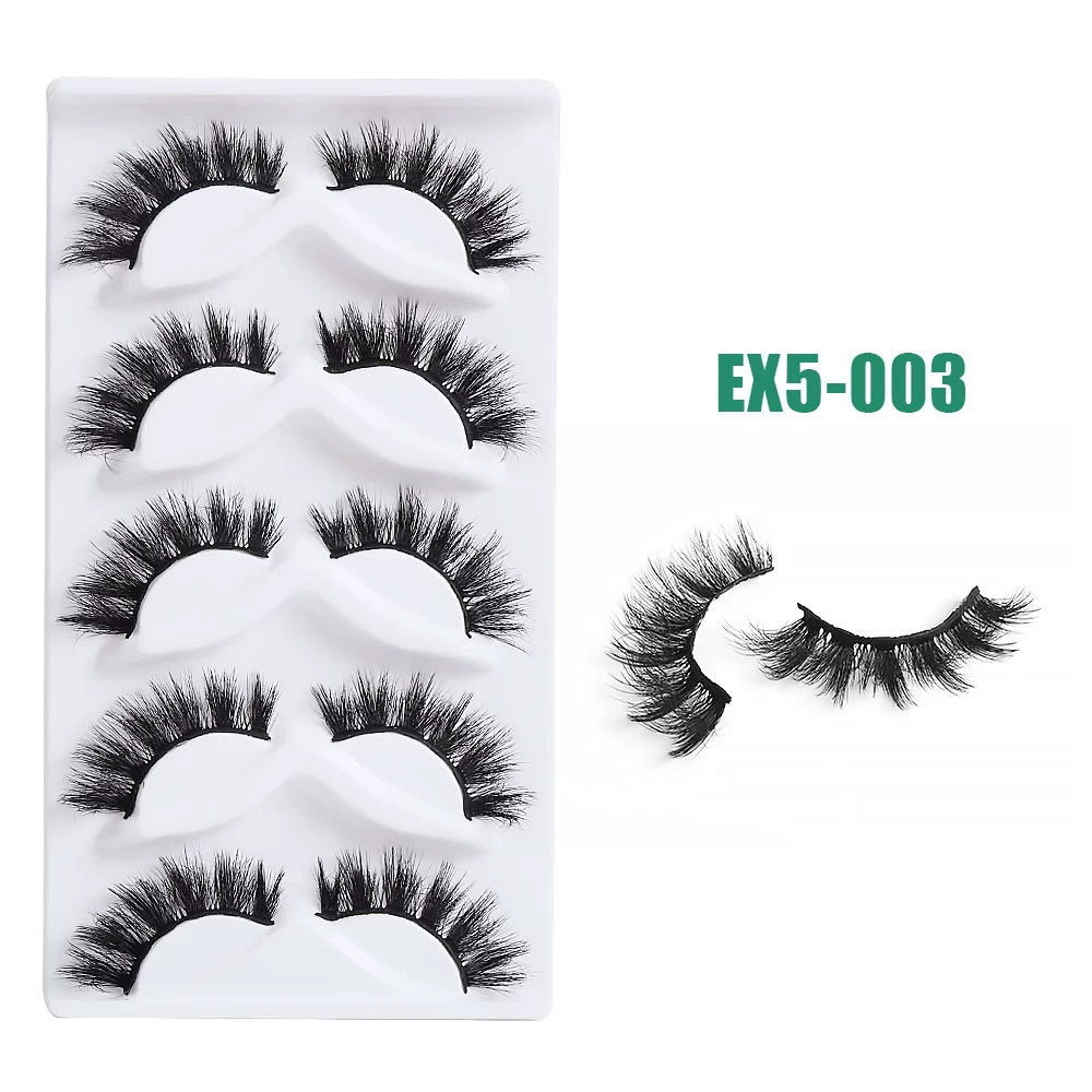 False Eyelashes Mink Lashes Fluffy Dramatic 20mm Long Faux Mink Eyelashes D Curl Wispy Fake Lashes Pack Look Like Extension