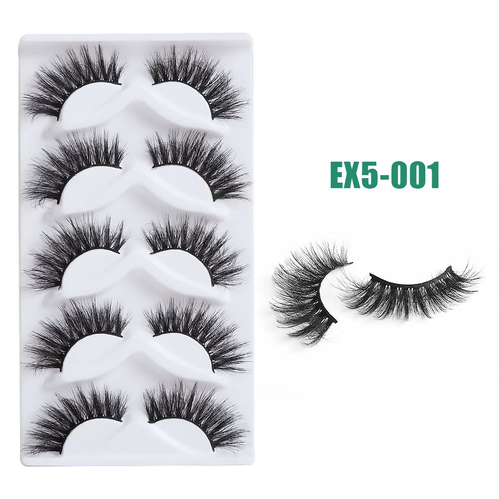 False Eyelashes Mink Lashes Fluffy Dramatic 20mm Long Faux Mink Eyelashes D Curl Wispy Fake Lashes Pack Look Like Extension