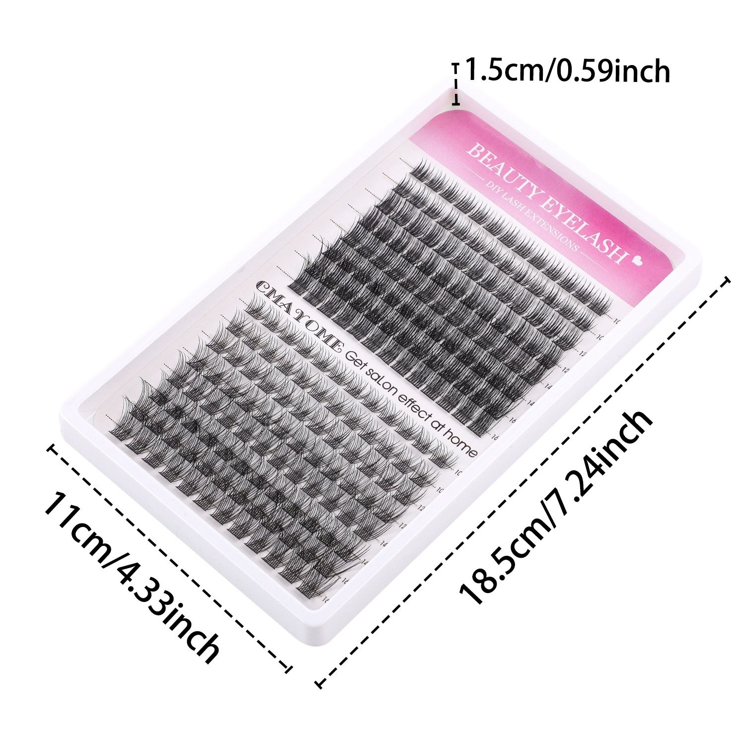 Lash Clusters Kit with Bottom Lashes Extension 120D Thick Volume Cluster Lashes Waterproof Cluster Eyelash Extensions Kit D Curl Eyelash Extension Kit Fluffy 10-18 mm Individual Lashes view 9