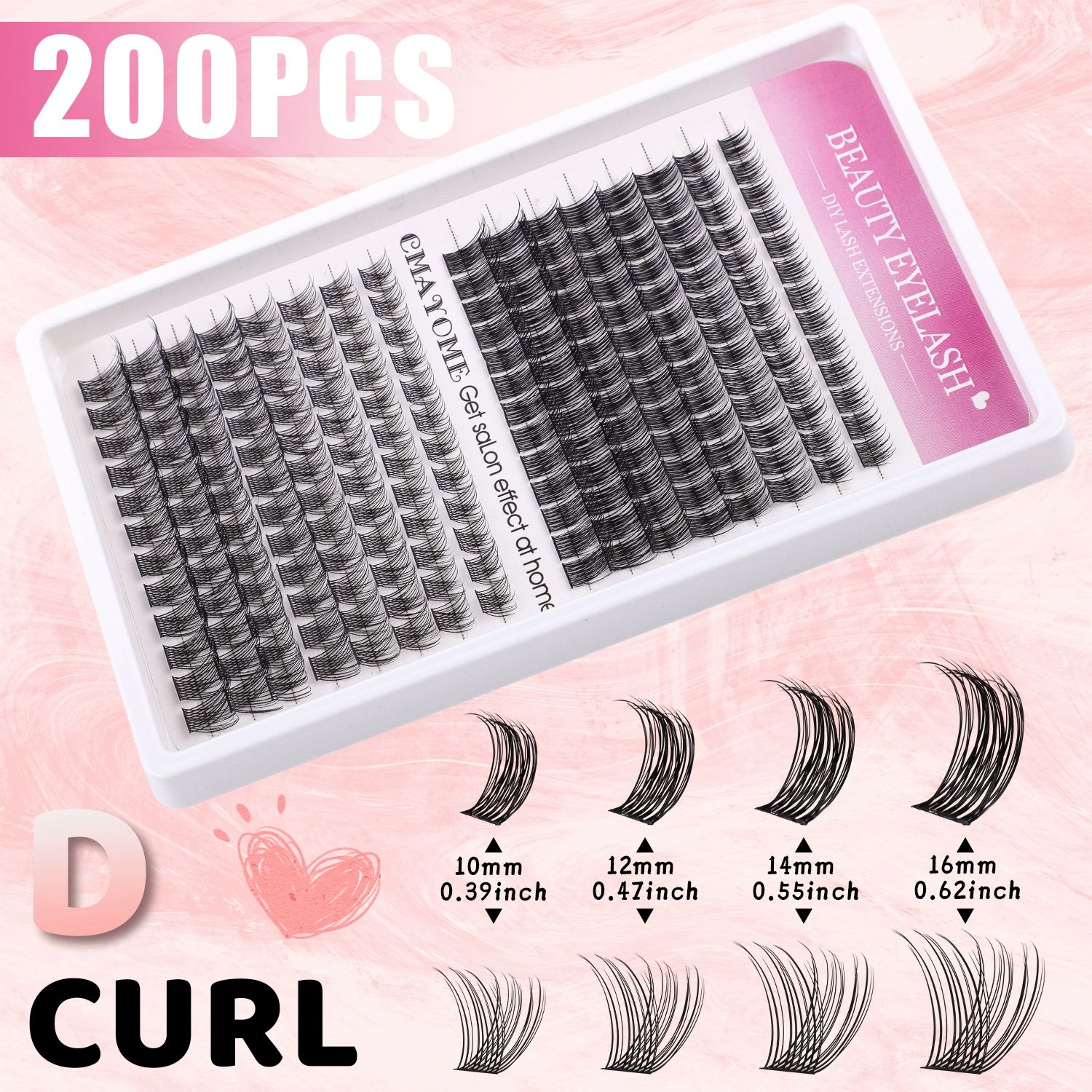 Lash Clusters Kit with Bottom Lashes Extension 120D Thick Volume Cluster Lashes Waterproof Cluster Eyelash Extensions Kit D Curl Eyelash Extension Kit Fluffy 10-18 mm Individual Lashes view 3