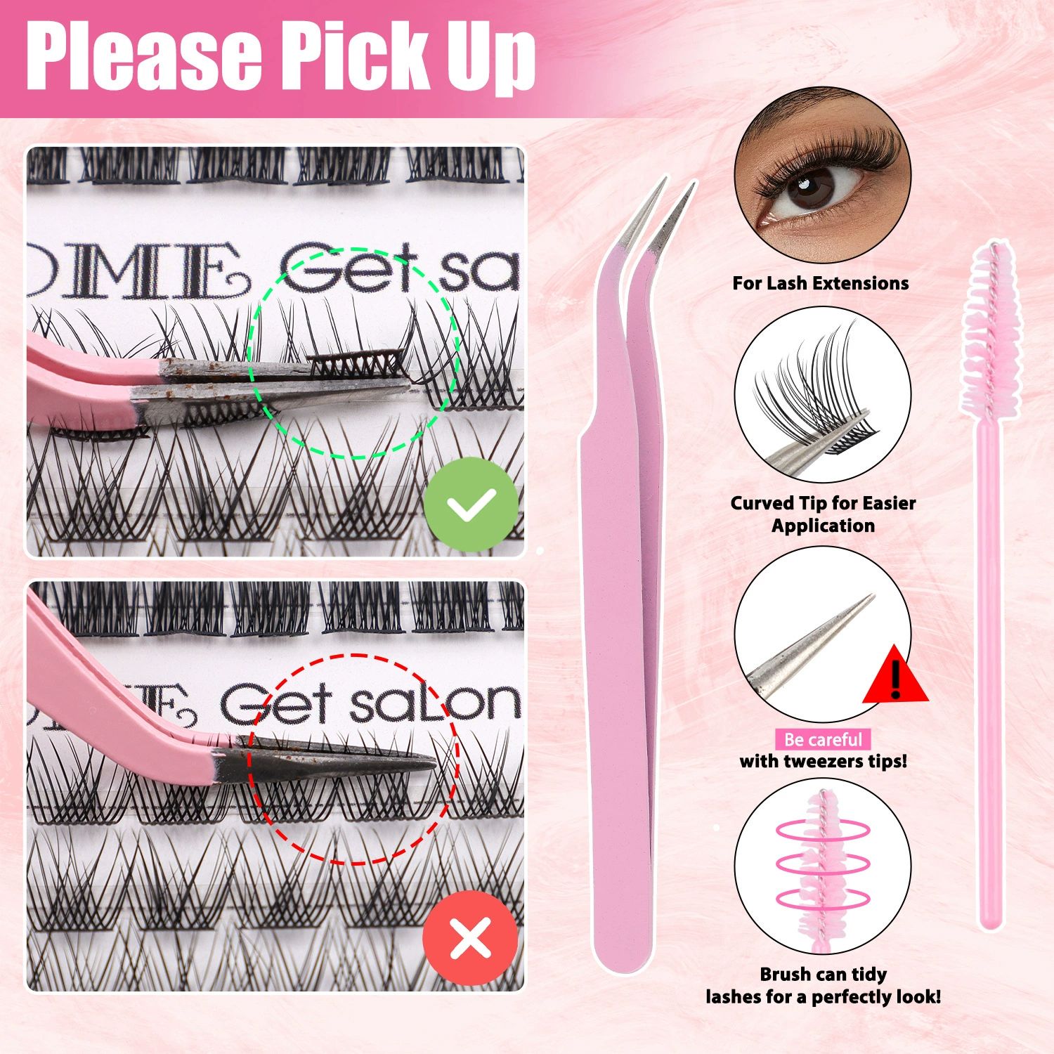 Lash Clusters Kit with Bottom Lashes Extension 120D Thick Volume Cluster Lashes Waterproof Cluster Eyelash Extensions Kit D Curl Eyelash Extension Kit Fluffy 10-18 mm Individual Lashes view 4