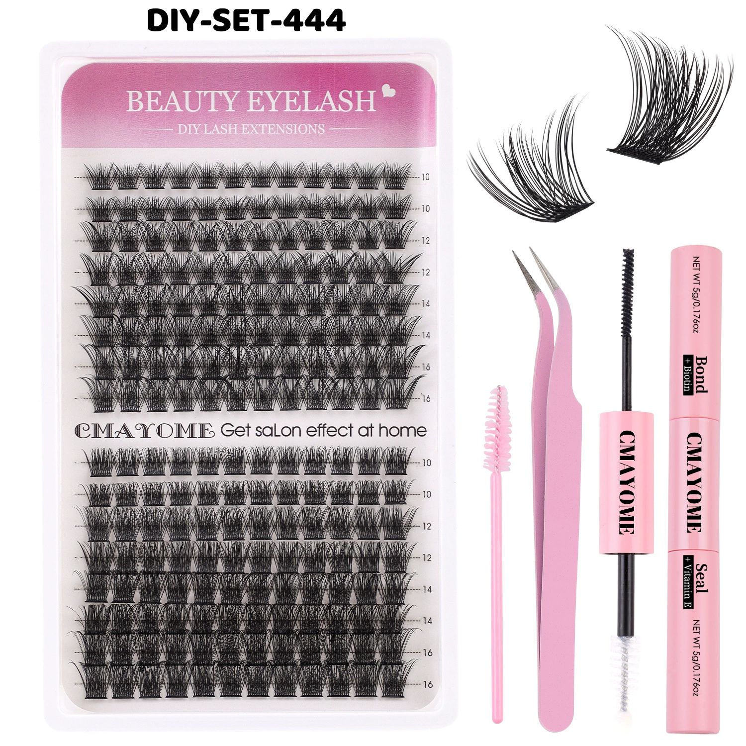 Lash Clusters Kit with Bottom Lashes Extension 120D Thick Volume Cluster Lashes Waterproof Cluster Eyelash Extensions Kit D Curl Eyelash Extension Kit Fluffy 10-18 mm Individual Lashes view 8