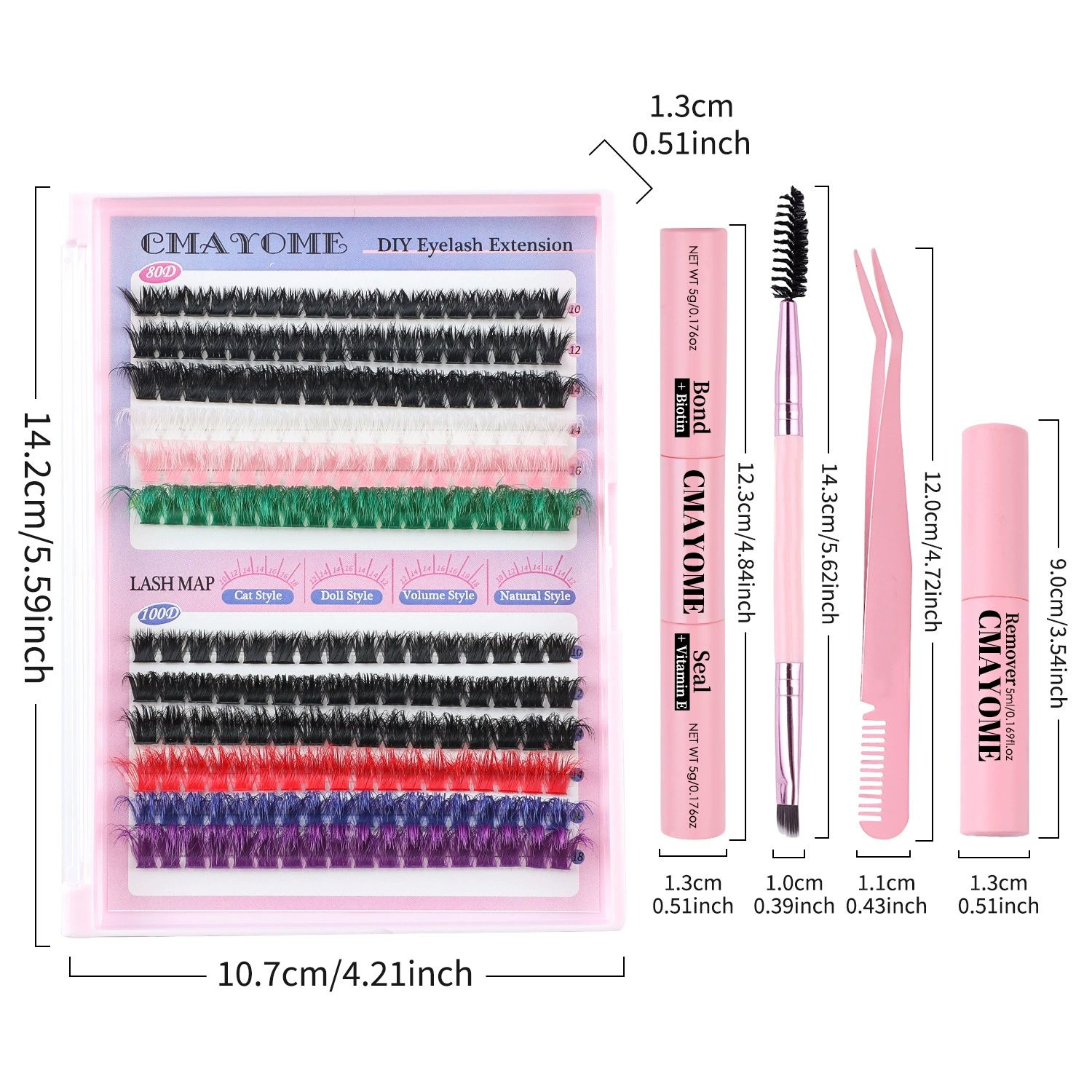Eyelash Clusters Fluffy Cluster Eyelash Extensions 14-20mm Wispy Lash Clusters 100D+150D+200D Mixed Volume Individual Lashes 240pcs Cluster Lash DIY Lash Extension by Self