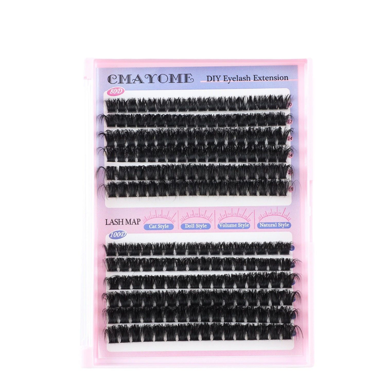 Eyelash Clusters Fluffy Cluster Eyelash Extensions 14-20mm Wispy Lash Clusters 100D+150D+200D Mixed Volume Individual Lashes 240pcs Cluster Lash DIY Lash Extension by Self