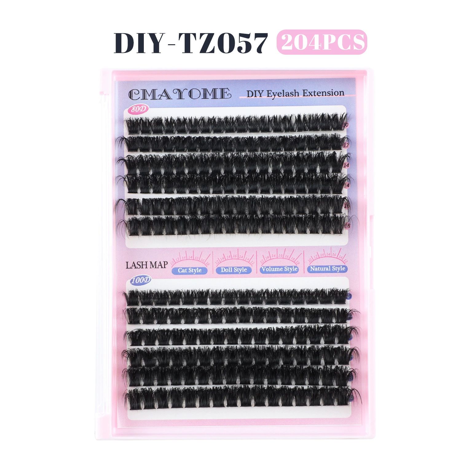 Eyelash Clusters Fluffy Cluster Eyelash Extensions 14-20mm Wispy Lash Clusters 100D+150D+200D Mixed Volume Individual Lashes 240pcs Cluster Lash DIY Lash Extension by Self