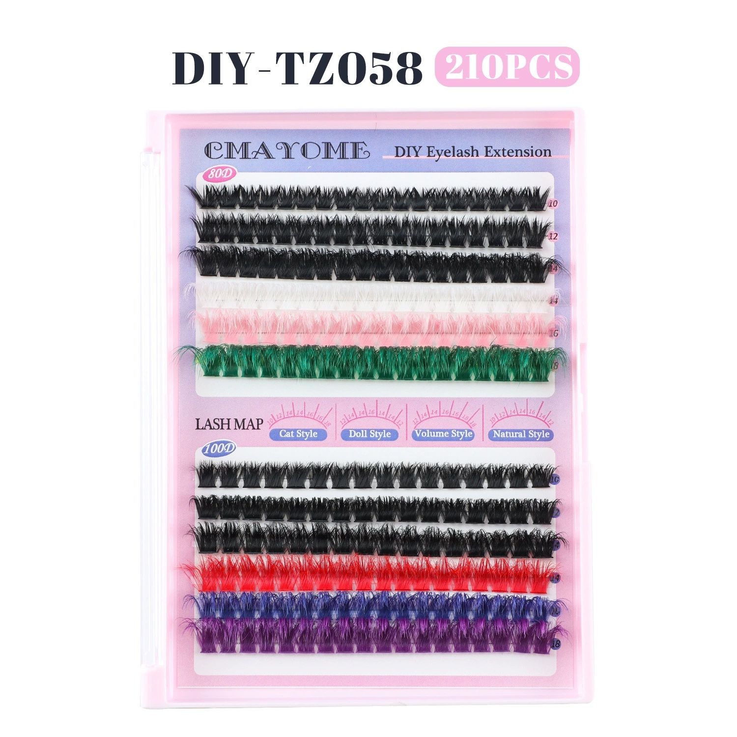 Eyelash Clusters Fluffy Cluster Eyelash Extensions 14-20mm Wispy Lash Clusters 100D+150D+200D Mixed Volume Individual Lashes 240pcs Cluster Lash DIY Lash Extension by Self