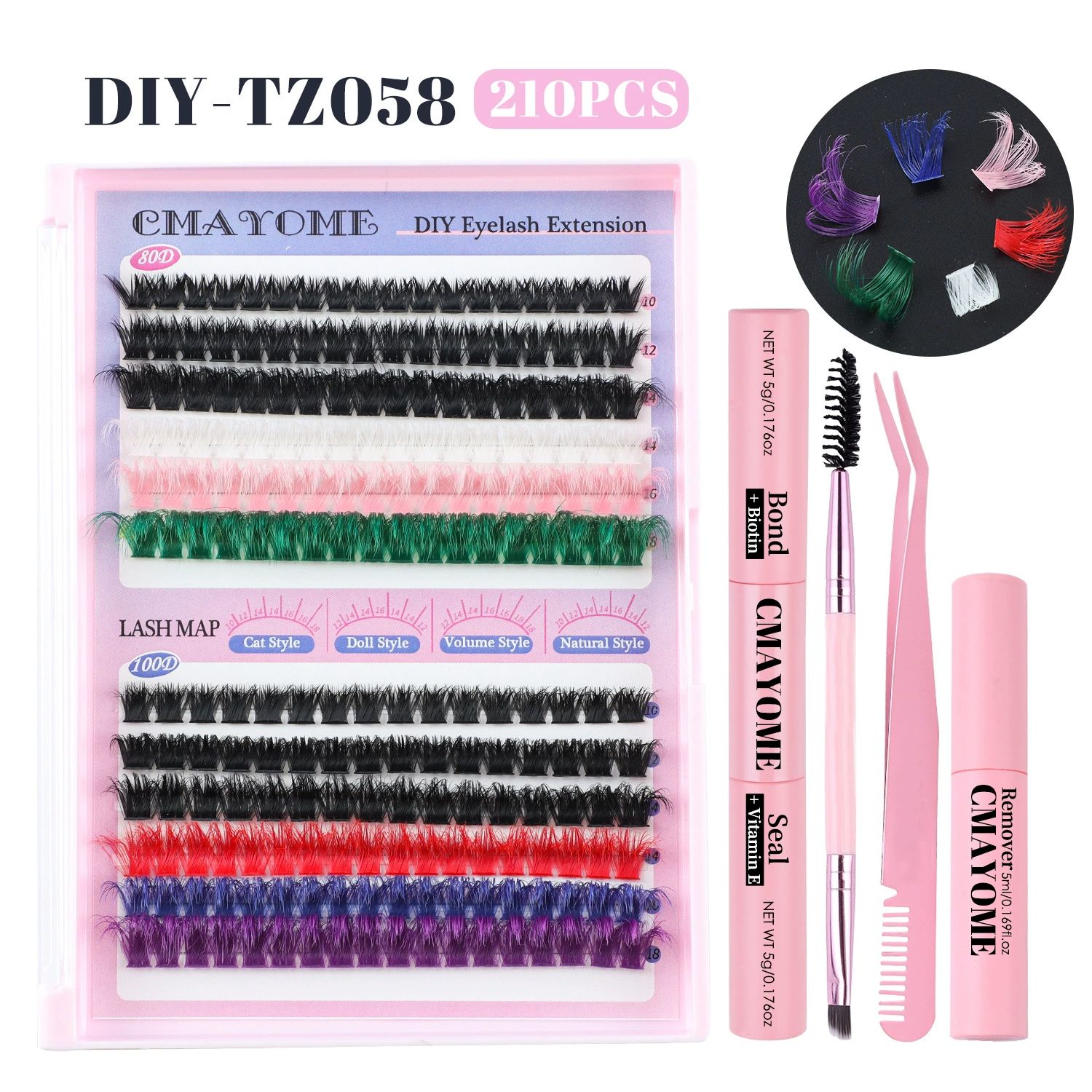Eyelash Clusters Fluffy Cluster Eyelash Extensions 14-20mm Wispy Lash Clusters 100D+150D+200D Mixed Volume Individual Lashes 240pcs Cluster Lash DIY Lash Extension by Self