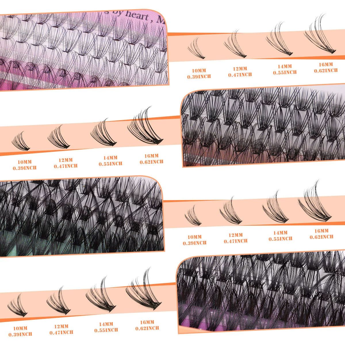 Lash Extension Kit Manga Lash Clusters Kit Wispy Eyelash Clusters with Bottom Lashes Anime Individual Lashes 12-20mm 100D Volume Eyelash Extension Kit Bond, Seal and Tweezers