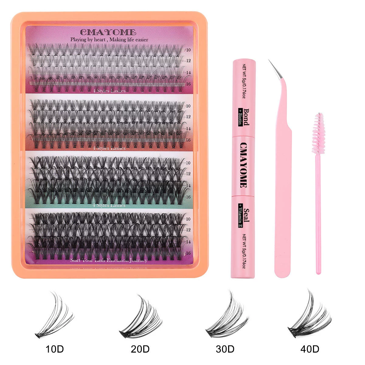 Lash Extension Kit Manga Lash Clusters Kit Wispy Eyelash Clusters with Bottom Lashes Anime Individual Lashes 12-20mm 100D Volume Eyelash Extension Kit Bond, Seal and Tweezers