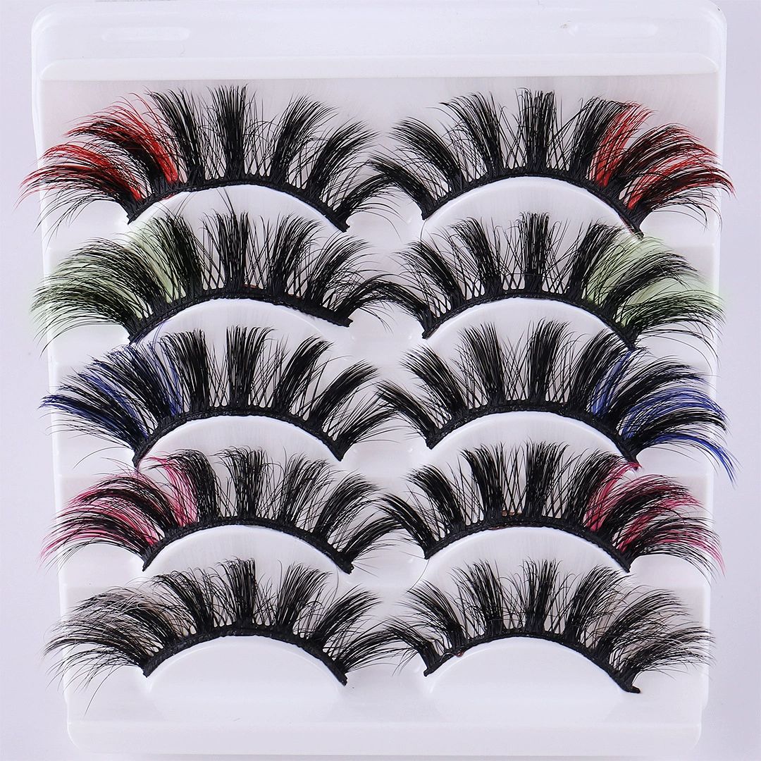 Lashes Pack 5 Pairs Fluffy Faux Mink Eyelashes Soft Handmade False Eye Lashes for Dramatic Makeup view 3