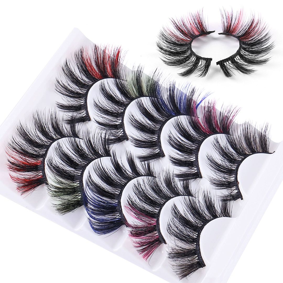 Lashes Pack 5 Pairs Fluffy Faux Mink Eyelashes Soft Handmade False Eye Lashes for Dramatic Makeup view 6