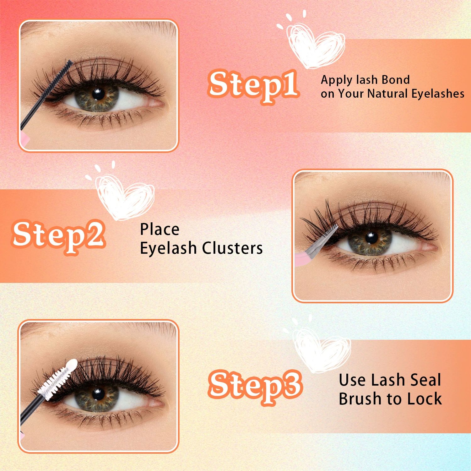 Lash Clusters Kit Anime Eyelash Clusters Kit Wispy Cluster Eyelash Extension Kit DIY Lash Extension Kit 10-16mm Spiky Individual Lashes with Bond and Seal Lash Glue, Tweezers and Remover