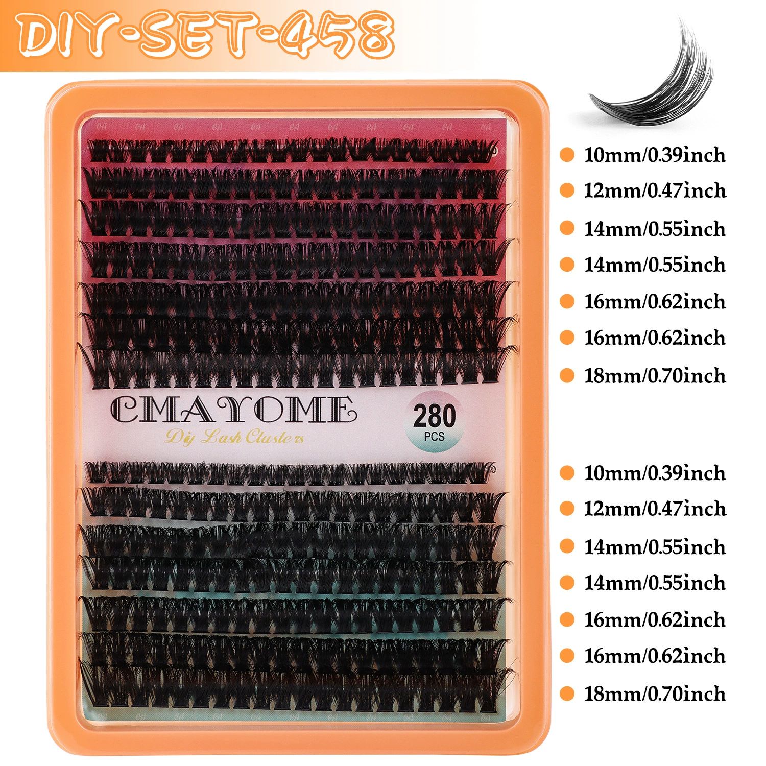 Lash Clusters Kit Anime Eyelash Clusters Kit Wispy Cluster Eyelash Extension Kit DIY Lash Extension Kit 10-16mm Spiky Individual Lashes with Bond and Seal Lash Glue, Tweezers and Remover