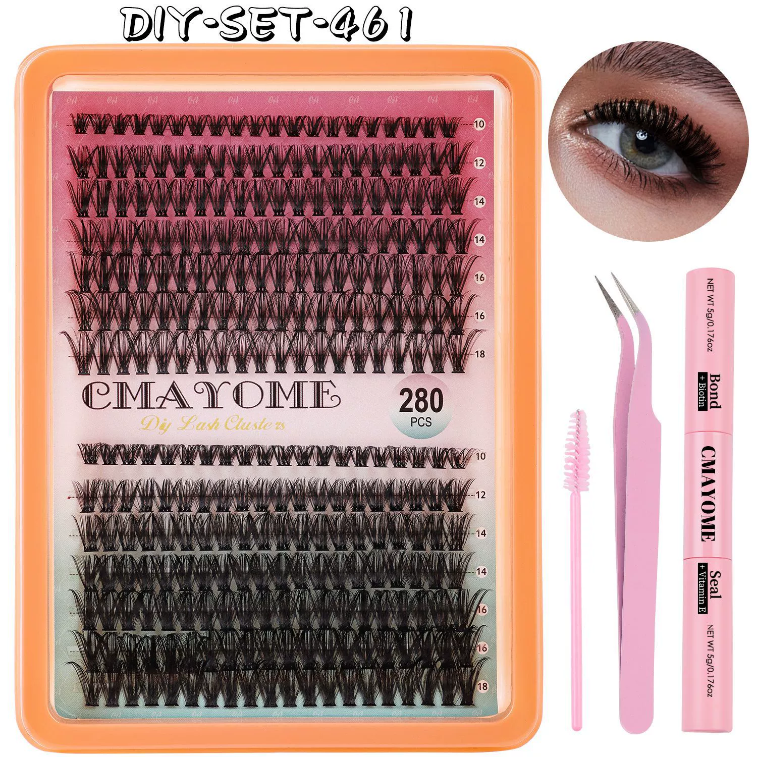 Lash Clusters Kit Anime Eyelash Clusters Kit Wispy Cluster Eyelash Extension Kit DIY Lash Extension Kit 10-16mm Spiky Individual Lashes with Bond and Seal Lash Glue, Tweezers and Remover