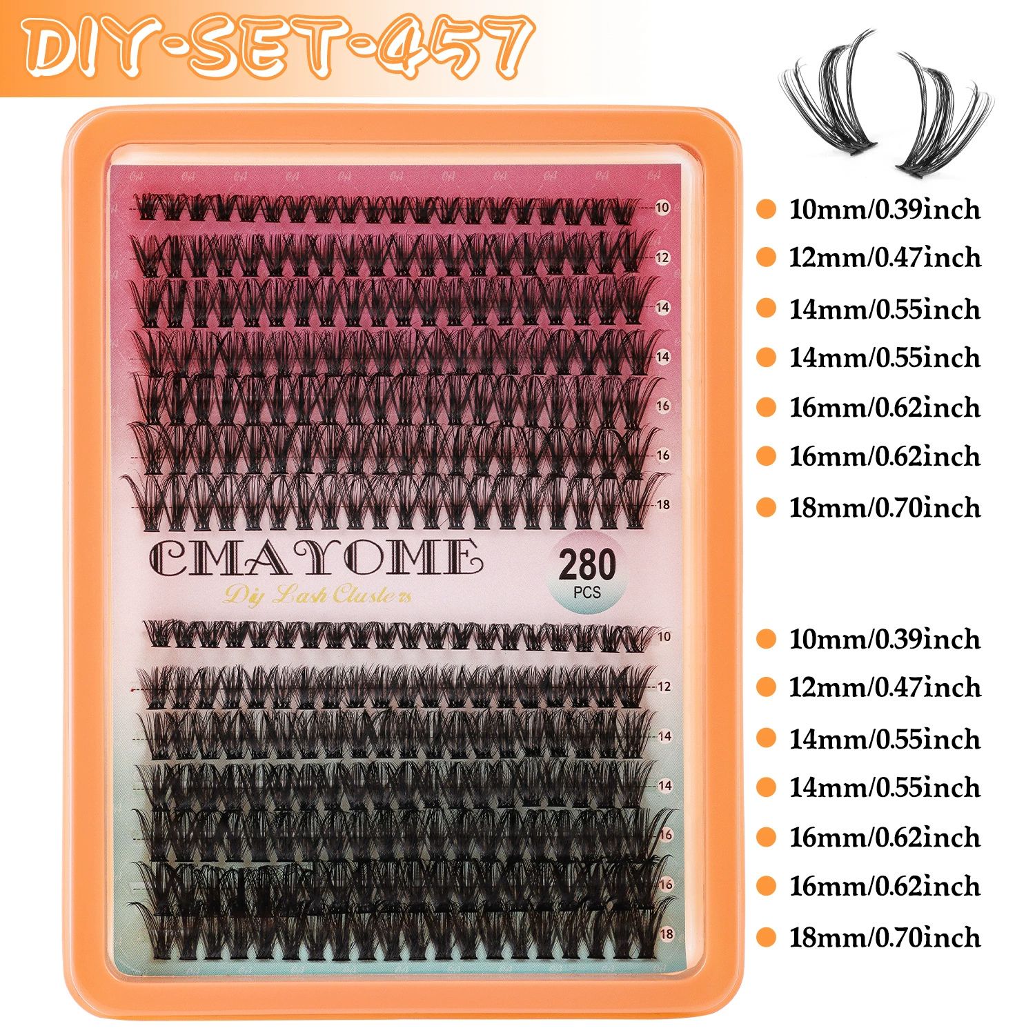 Lash Clusters Kit Anime Eyelash Clusters Kit Wispy Cluster Eyelash Extension Kit DIY Lash Extension Kit 10-16mm Spiky Individual Lashes with Bond and Seal Lash Glue, Tweezers and Remover
