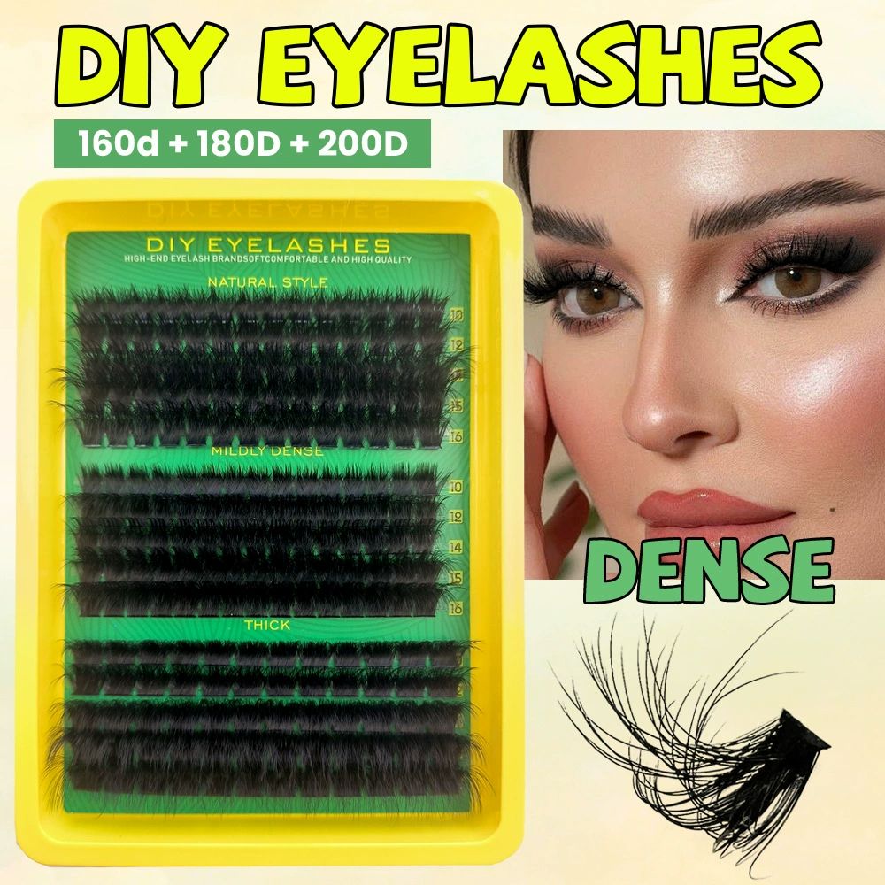 D Curl Lash Clusters Extensions 280 Pcs Individual Eye lash Clusters 100D Cluster Eyelash Lashes Wispy Clusters Lashes Makeup at Home - DIY Lash Extension Kit for Self Application (9-18MM) Mix
