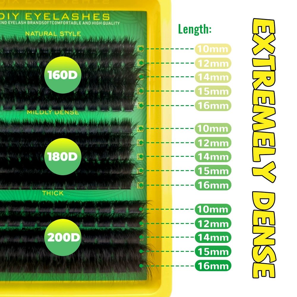 D Curl Lash Clusters Extensions 280 Pcs Individual Eye lash Clusters 100D Cluster Eyelash Lashes Wispy Clusters Lashes Makeup at Home - DIY Lash Extension Kit for Self Application (9-18MM) Mix