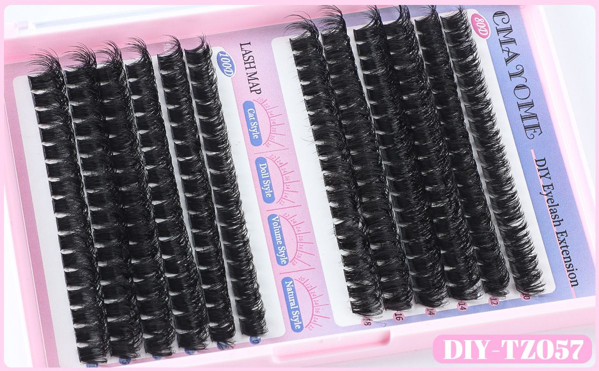 Eyelash Clusters Fluffy Cluster Eyelash Extensions 14-20mm Wispy Lash Clusters 100D+150D+200D Mixed Volume Individual Lashes 240pcs Cluster Lash DIY Lash Extension by Self
