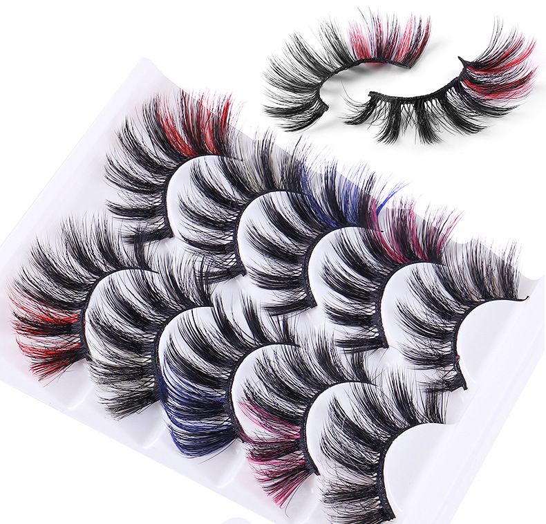 Lashes Pack 5 Pairs Fluffy Faux Mink Eyelashes Soft Handmade False Eye Lashes for Dramatic Makeup view 7